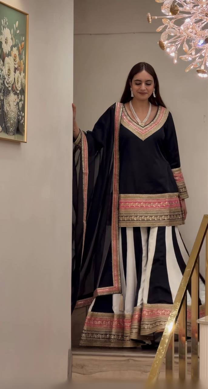 The Majestic Monochrome Gilded-Border Ensemble